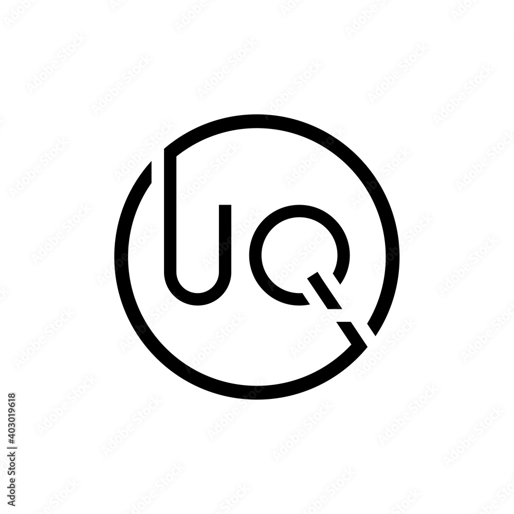 Initial Circle UQ letter Logo Design vector Template. Abstract Letter UQ logo Design Initial Circle UQ letter Logo Design vector Template. Abstract Letter UQ logo Design