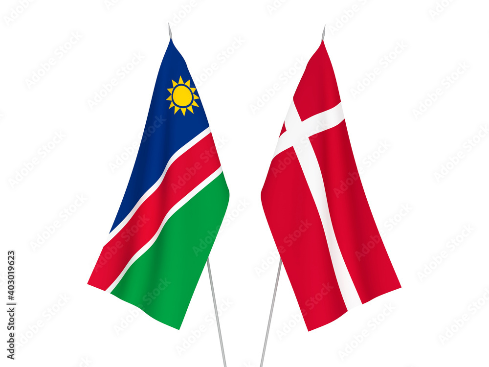 Republic of Namibia and Denmark flags