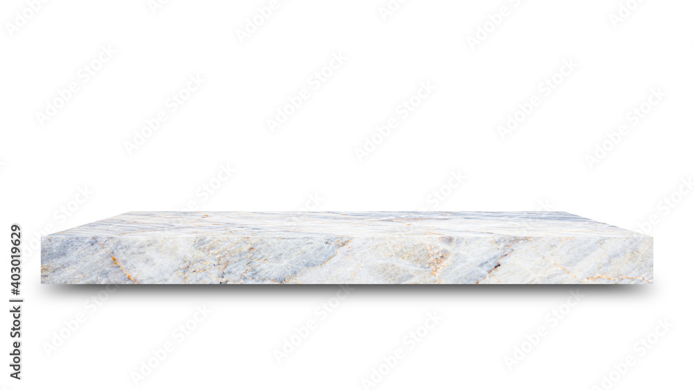 Shelf marble isolated on a white background and display montage for the product Embed Clipping Path separate with black shadows. Shelf marble isolated on a white background and display montage for the product Embed Clipping Path separate with black shadows.