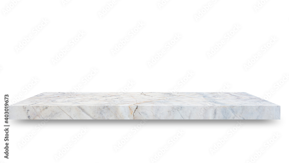 Shelf marble isolated on a white background and display montage for the product Embed Clipping Path separate with black shadows. Shelf marble isolated on a white background and display montage for the product Embed Clipping Path separate with black shadows.