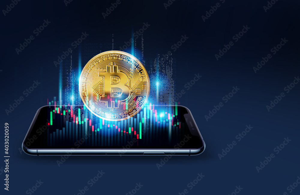 Fototapeta premium bitcoins mining concept