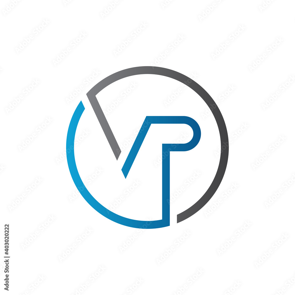 Initial Circle VP Letter Logo Creative Typography Vector Template. Creative Letter VP Logo Vector. Initial Circle VP Letter Logo Creative Typography Vector Template. Creative Letter VP Logo Vector.