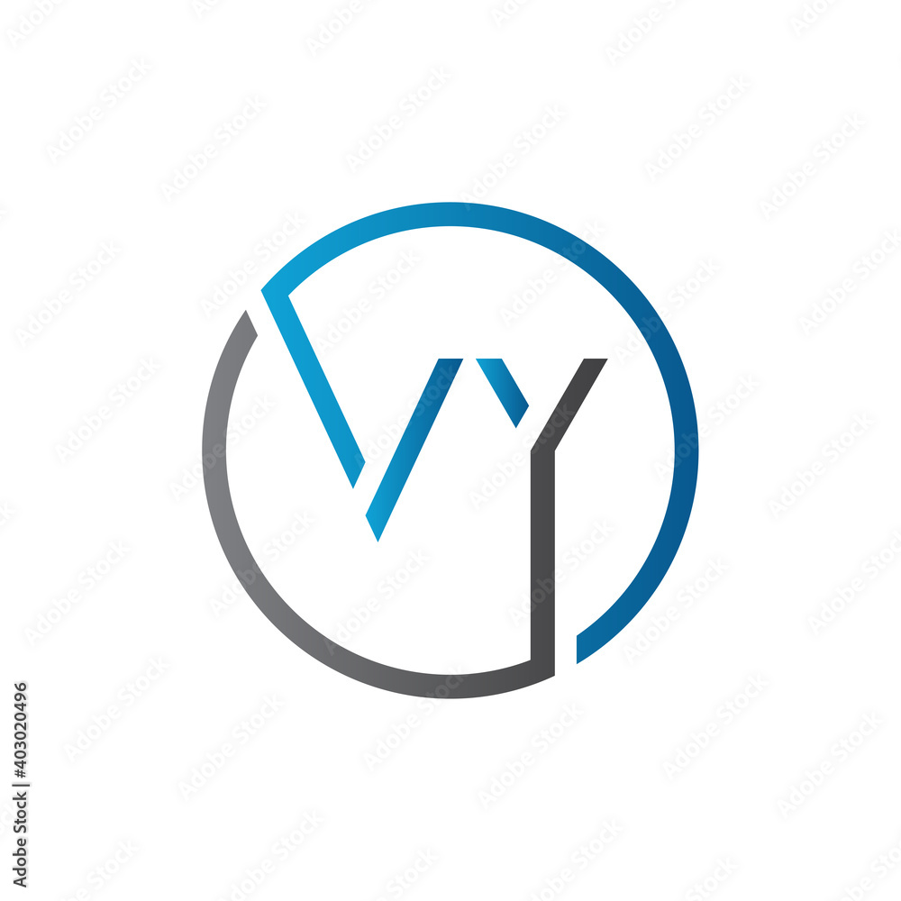 Initial Circle VY Letter Logo Creative Typography Vector Template. Creative Letter VY Logo Vector. Initial Circle VY Letter Logo Creative Typography Vector Template. Creative Letter VY Logo Vector.