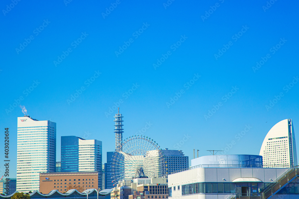 Obraz premium 横浜みなとみらいの都市風景