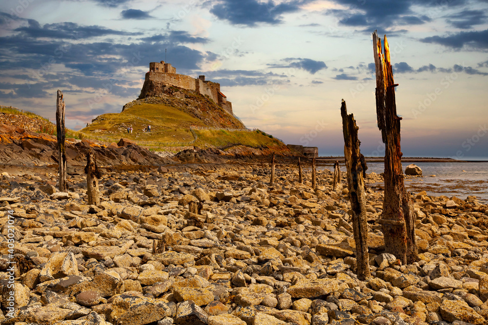The Holy Island of Lindisfarne and the castle, Northumberland, England
The Holy Island of Lindisfarne and the castle, Northumberland, England
