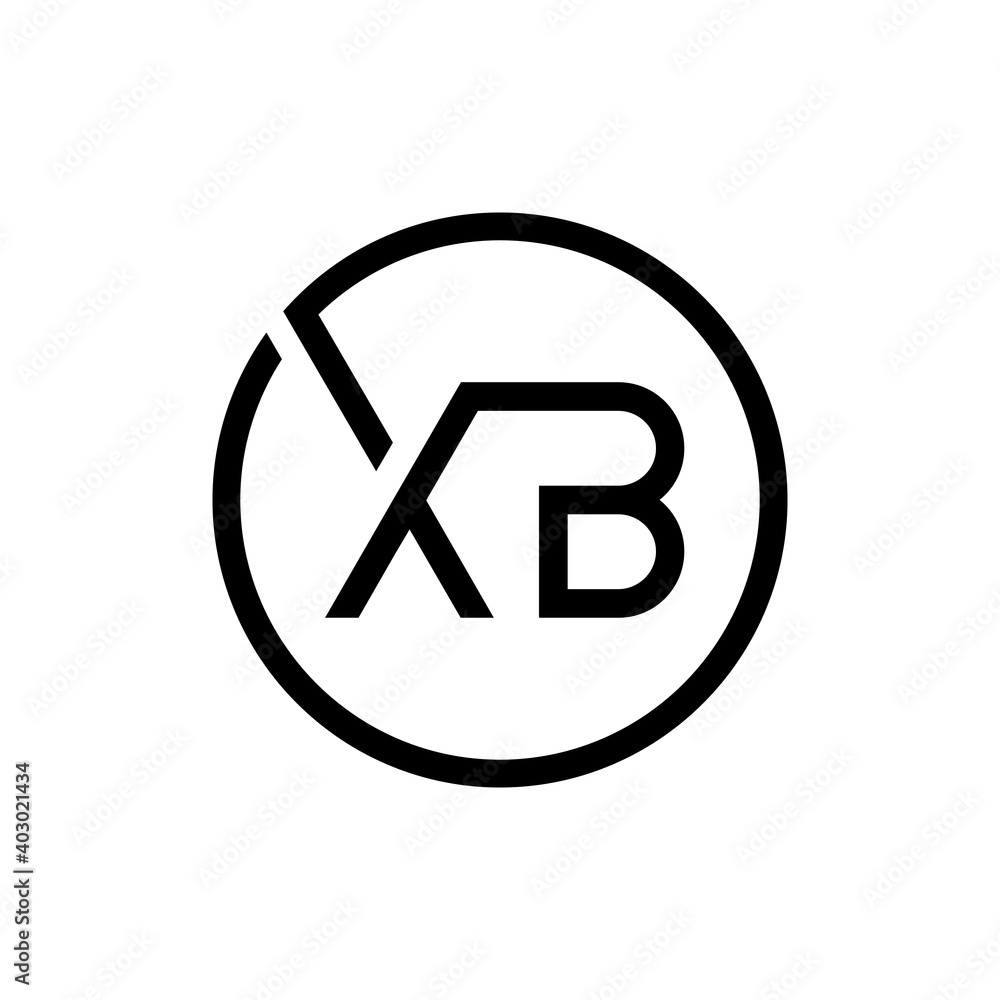 Creative Circle Letter XB Logo Design Vector Template. Initial Linked Letter XB Logo Design Creative Circle Letter XB Logo Design Vector Template. Initial Linked Letter XB Logo Design