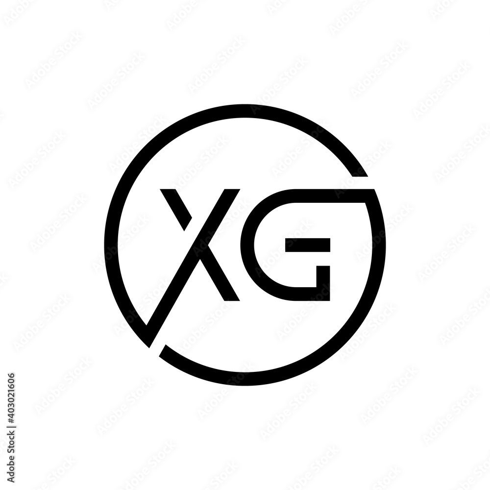 Creative Circle Letter XG Logo Design Vector Template. Initial Linked Letter XG Logo Design Creative Circle Letter XG Logo Design Vector Template. Initial Linked Letter XG Logo Design