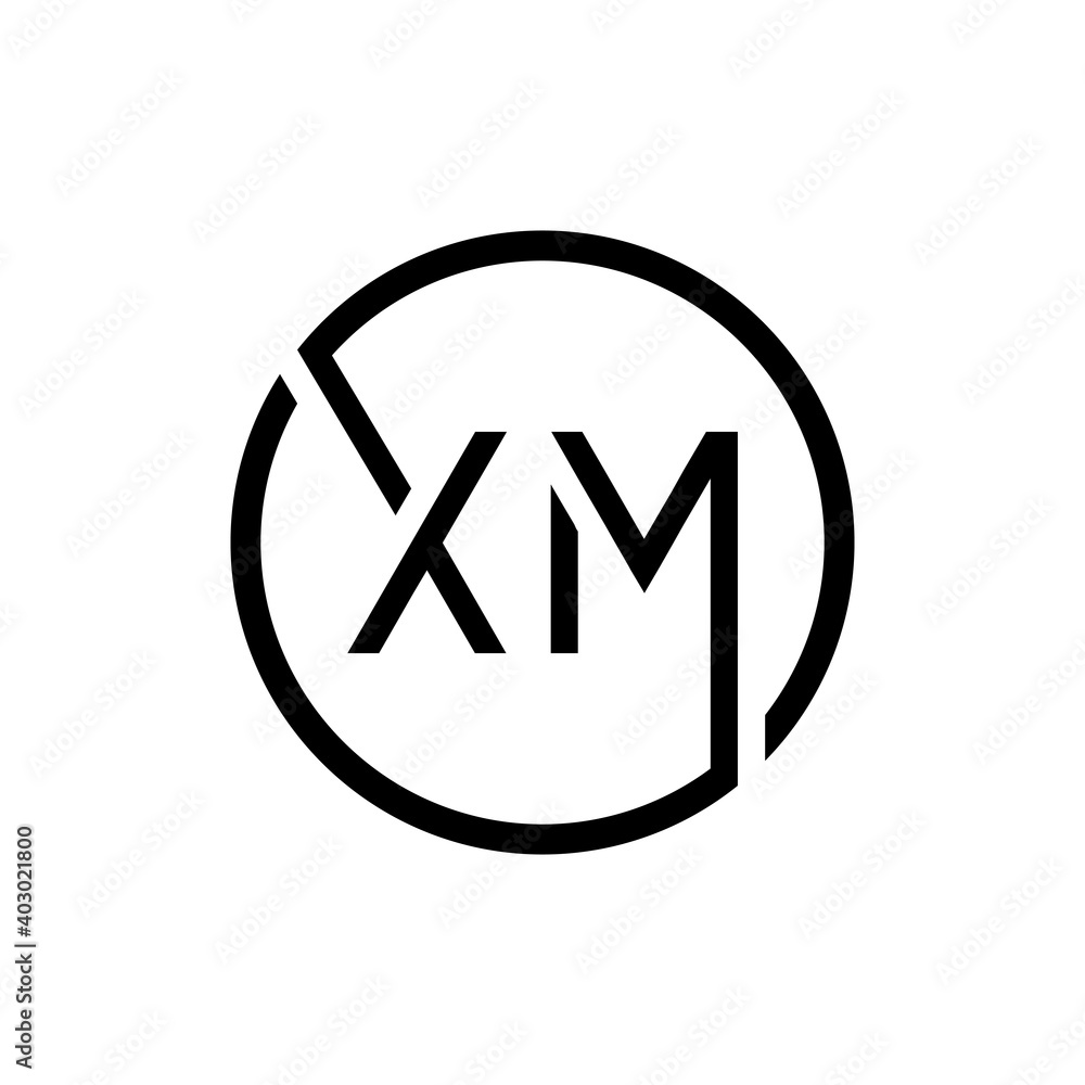 Creative Circle Letter XM Logo Design Vector Template. Initial Linked Letter XM Logo Design Creative Circle Letter XM Logo Design Vector Template. Initial Linked Letter XM Logo Design