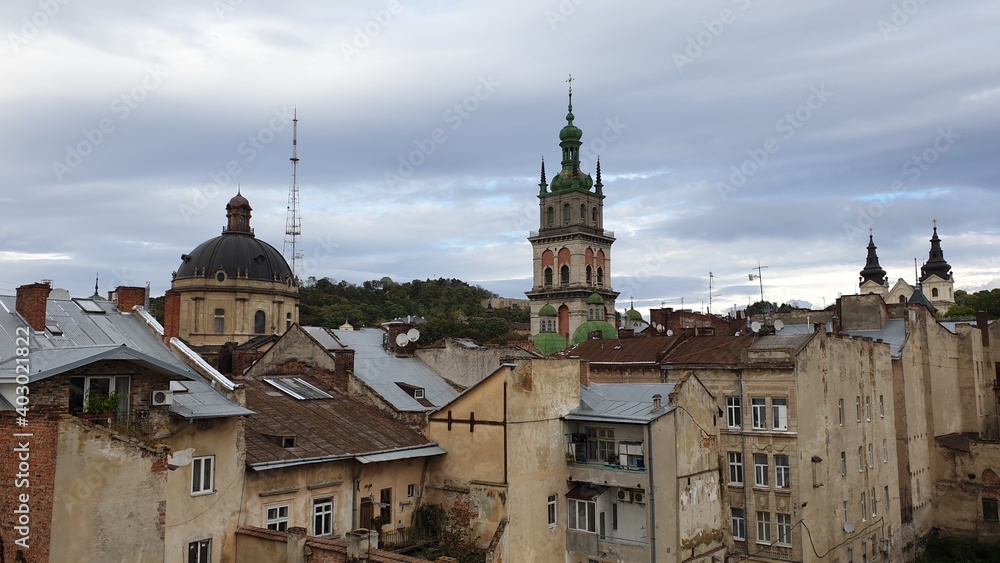 Obraz premium city old town square