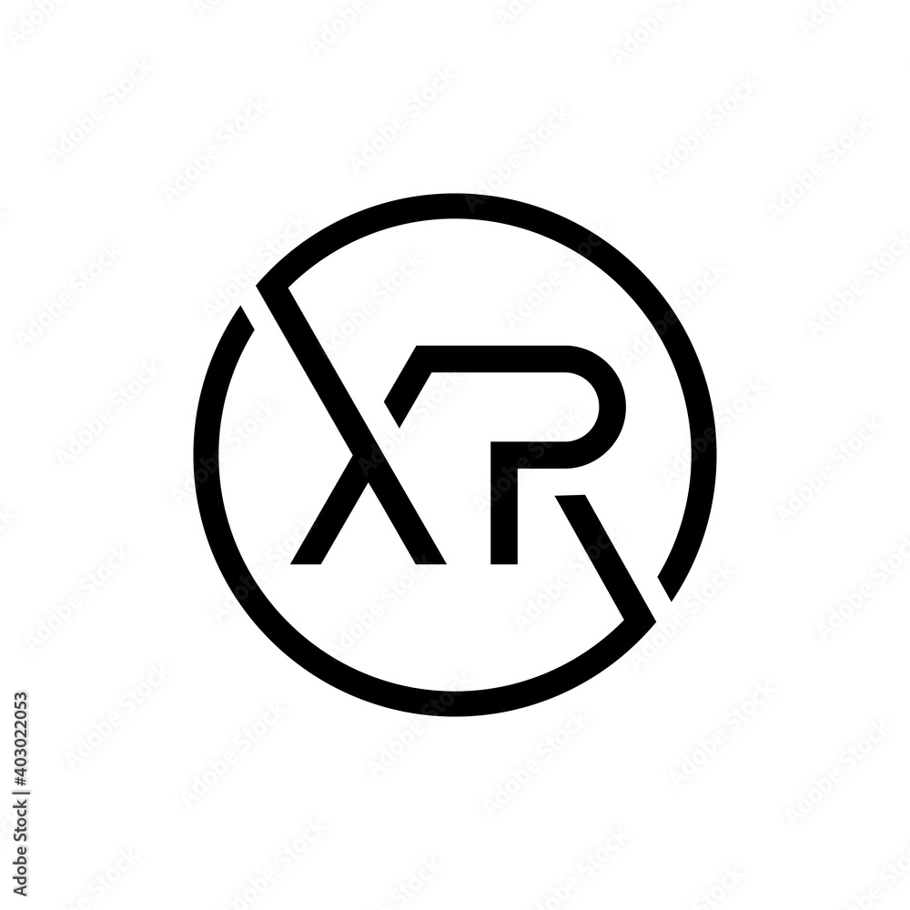 Creative Circle Letter XR Logo Design Vector Template. Initial Linked Letter XR Logo Design Creative Circle Letter XR Logo Design Vector Template. Initial Linked Letter XR Logo Design
