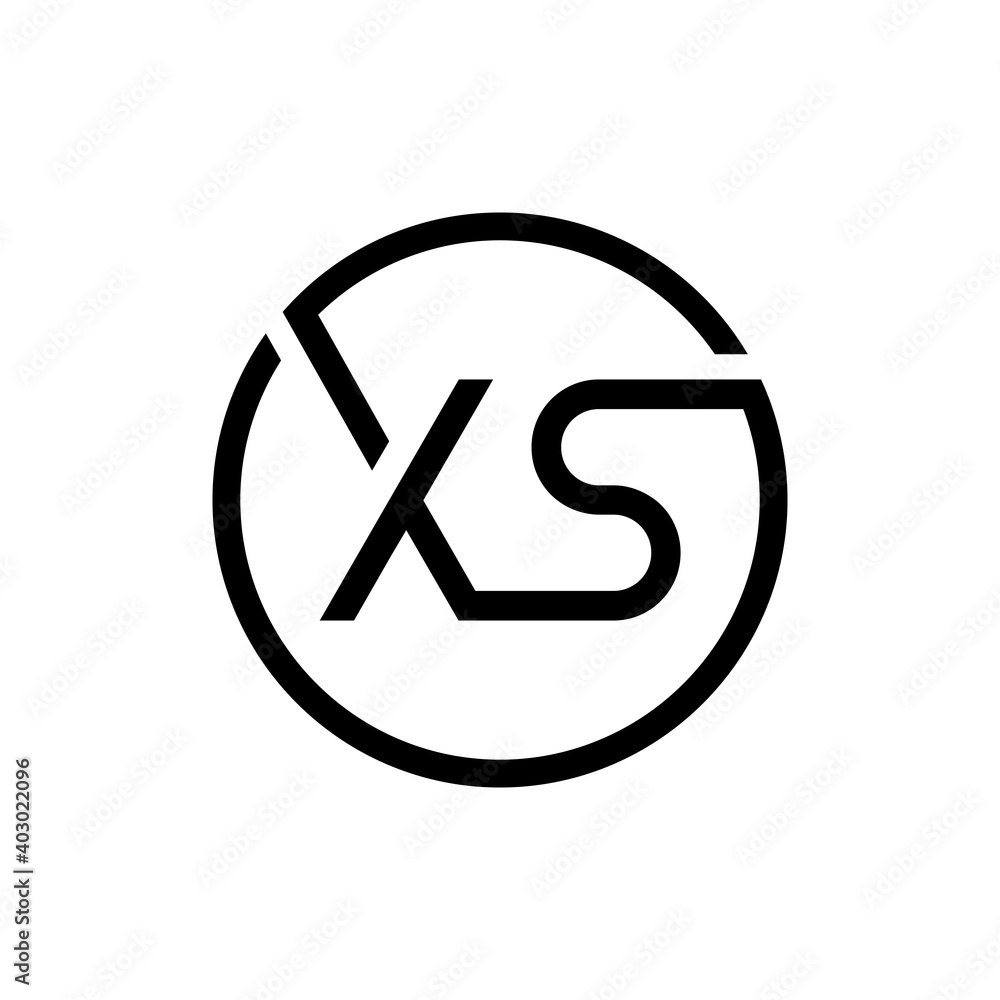 Creative Circle Letter XS Logo Design Vector Template. Initial Linked Letter XS Logo Design Creative Circle Letter XS Logo Design Vector Template. Initial Linked Letter XS Logo Design