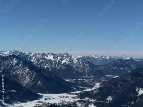 Mountain panorama of Breitenstein mountain, Bavaria, Germany, in wintertime © BirgitKorber