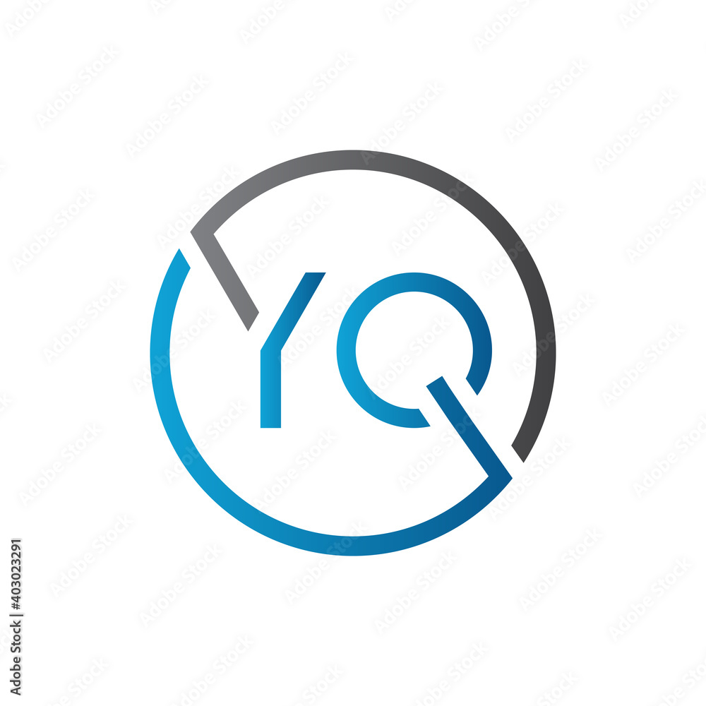 YQ Logo Design Vector Template. Initial Circle Letter YQ Vector Illustration YQ Logo Design Vector Template. Initial Circle Letter YQ Vector Illustration
