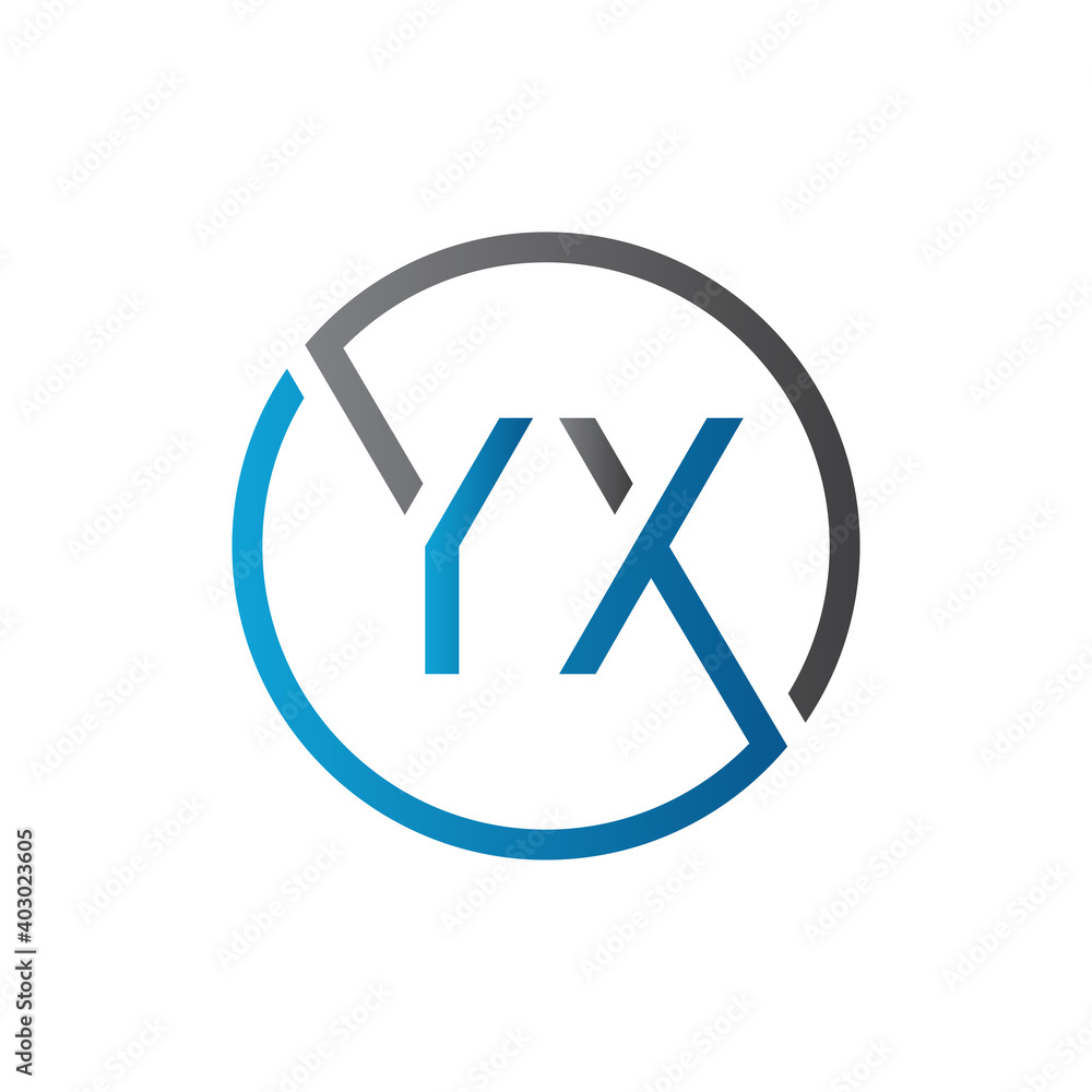 YX Logo Design Vector Template. Initial Circle Letter YX Vector Illustration YX Logo Design Vector Template. Initial Circle Letter YX Vector Illustration