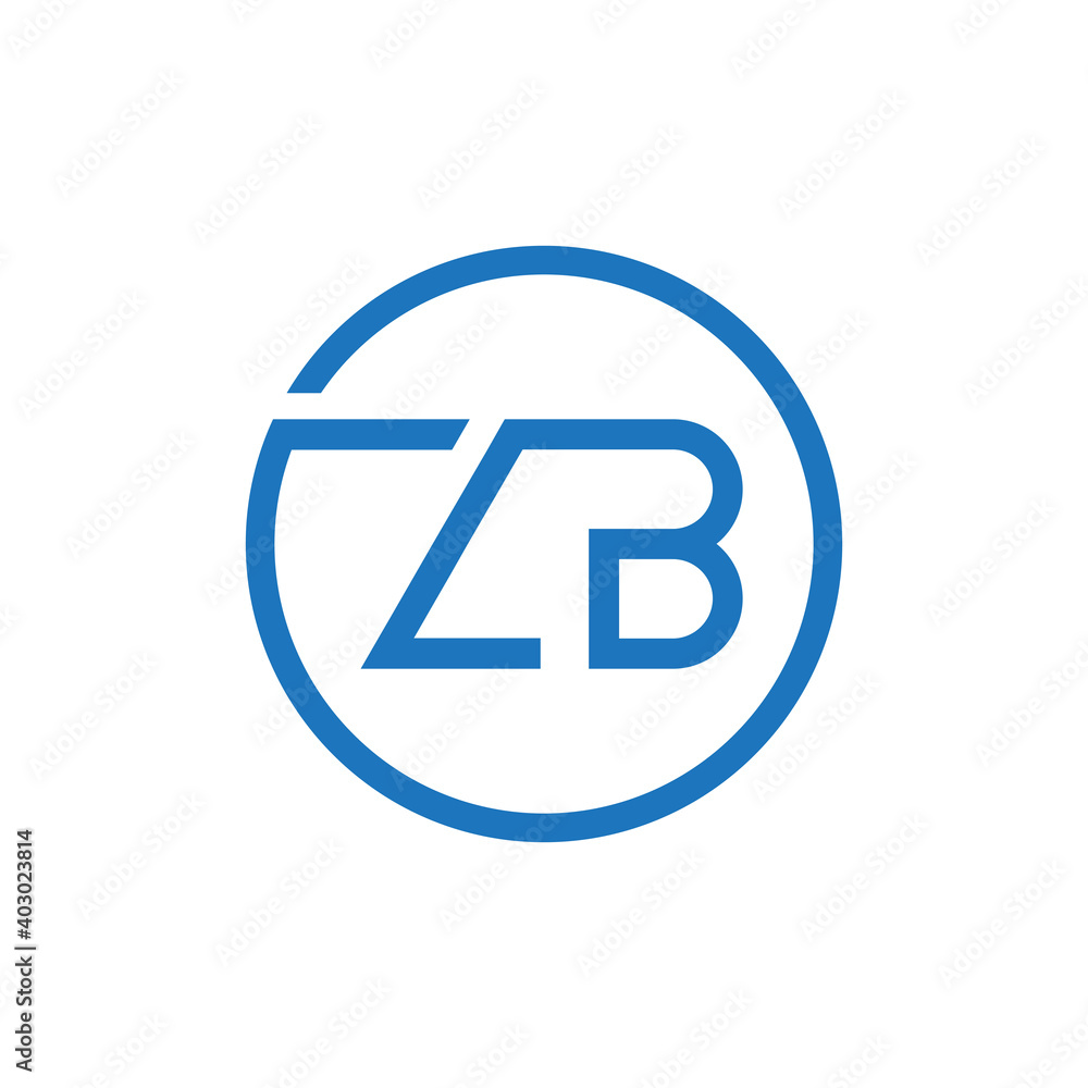 ZB Logo Design Vector Template. Initial Circle Letter ZB Vector Illustration ZB Logo Design Vector Template. Initial Circle Letter ZB Vector Illustration