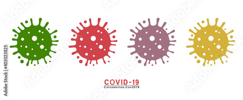 Coronavirus Covid-19 mutation icons.Vector illustration.
