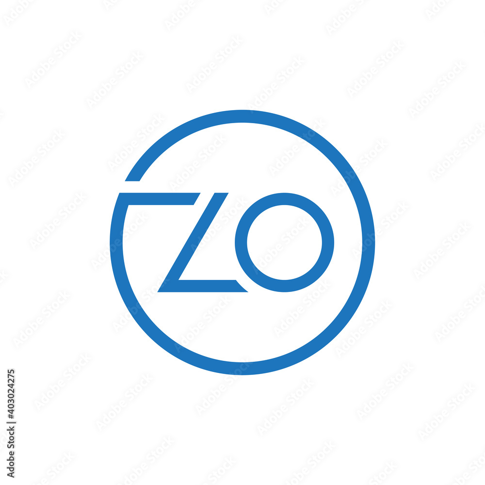 ZO Logo Design Vector Template. Initial Circle Letter ZO Vector Illustration ZO Logo Design Vector Template. Initial Circle Letter ZO Vector Illustration