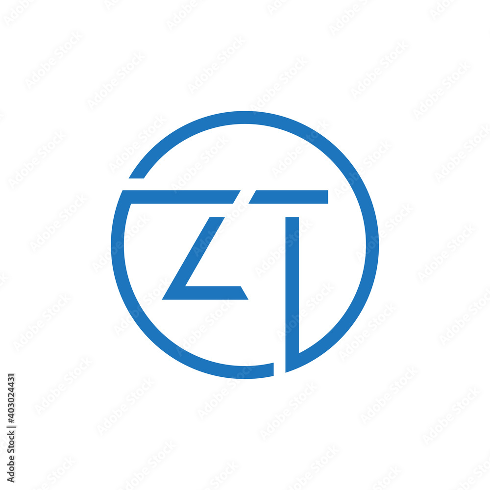 ZT Logo Design Vector Template. Initial Circle Letter ZT Vector Illustration ZT Logo Design Vector Template. Initial Circle Letter ZT Vector Illustration