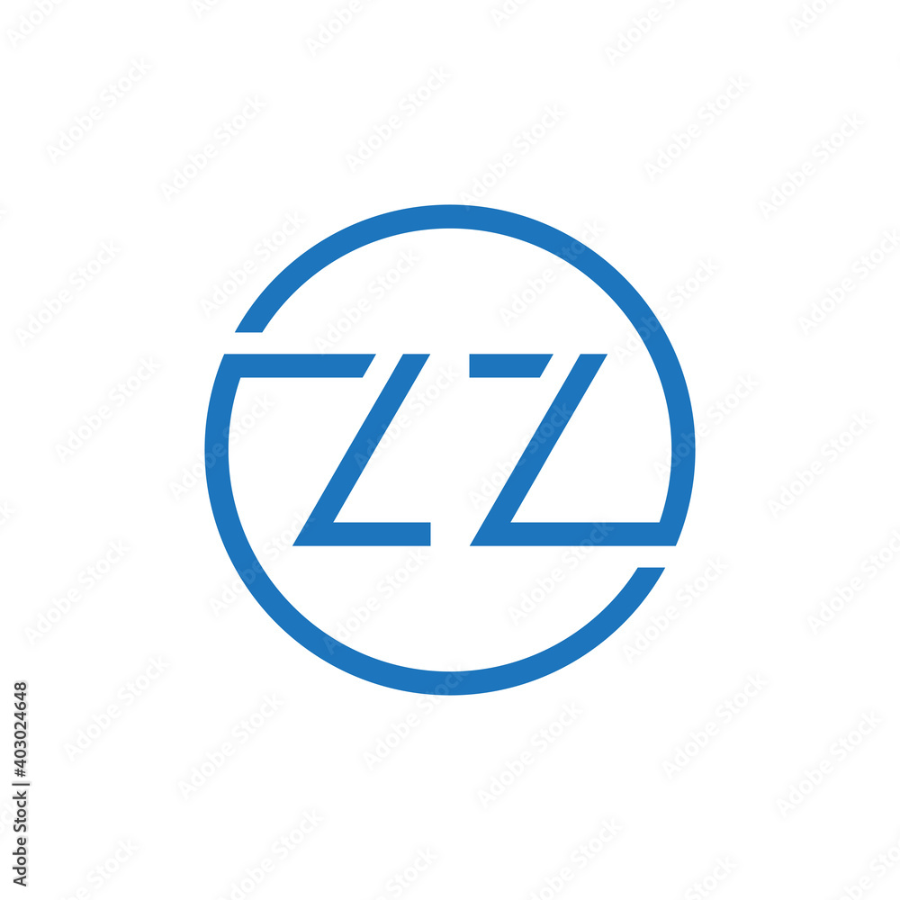 ZZ Logo Design Vector Template. Initial Circle Letter ZZ Vector Illustration ZZ Logo Design Vector Template. Initial Circle Letter ZZ Vector Illustration
