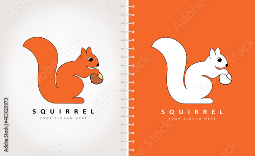Squirrel logo vector. Animal design.