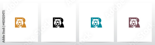 Canvas Print Bear Head On Letter Logo Design R