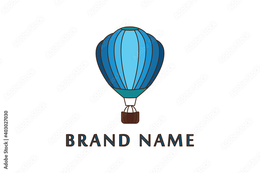 Fototapeta premium Creative and simple blue hot air balloon