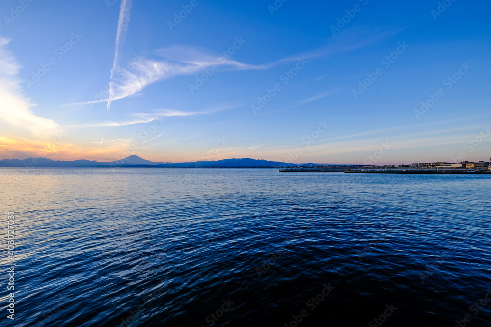 神奈川県江ノ島からの富士山