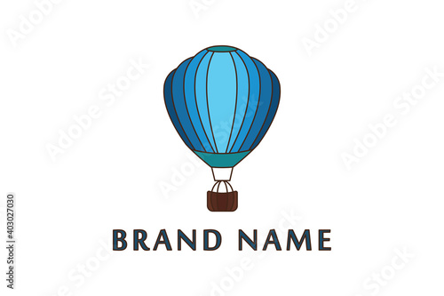 Creative and simple blue hot air balloon