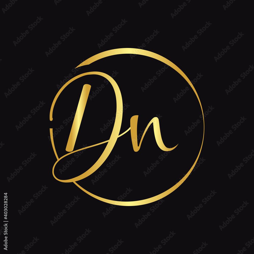 Initial dn logo design Royalty Free Vector Image