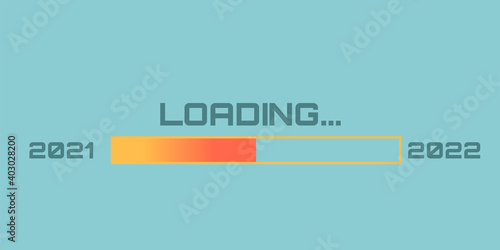 Loading bar 2020 to 2021 for goal planning business concept, vector illustration for graphic design, flat style 