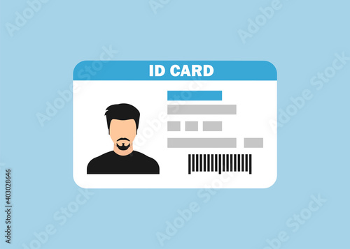 Id card in flat style. Isolated icon. Vector