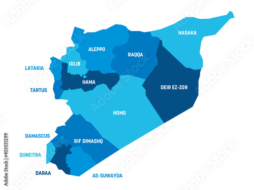Syria - map of governorates
