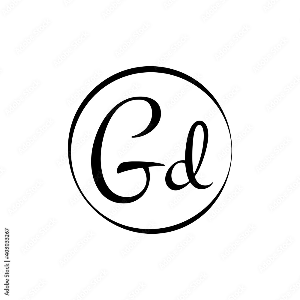 Initial GD Script Letter Logo Creative Typography Vector Template. Creative Script Letter GD logo Design Initial GD Script Letter Logo Creative Typography Vector Template. Creative Script Letter GD logo Design