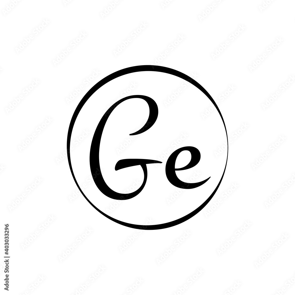 Initial GE Script Letter Logo Creative Typography Vector Template. Creative Script Letter GE logo Design
