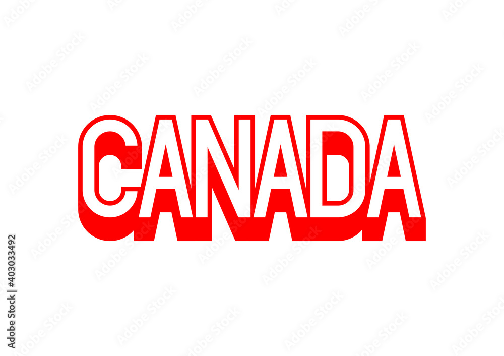 Canada text with red and white typography design elements