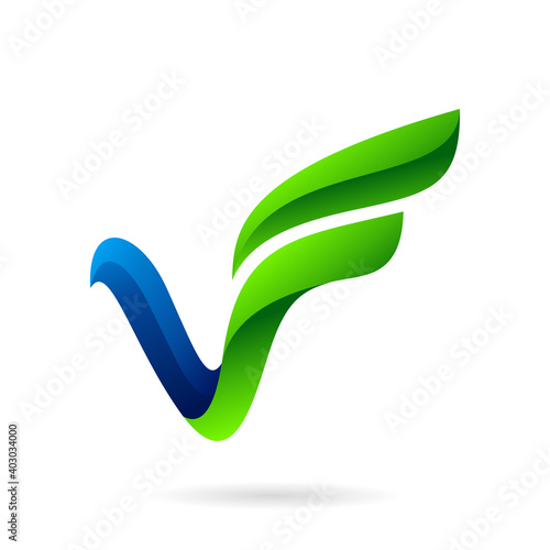 letter v and f logo concept