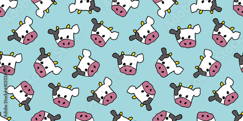 Cow illustration background. Seamless pattern. Vector.
牛のイラストパターン