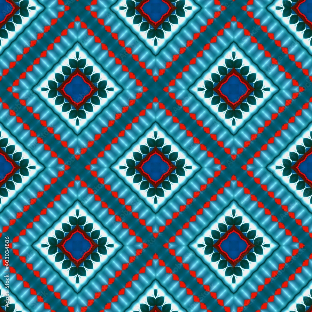 Seamless pattern with symmetric geometric ornament. Seamless pattern with symmetric geometric ornament.
