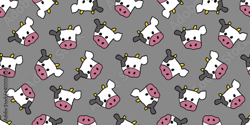 Cow illustration background. Seamless pattern. Vector.
牛のイラストパターン