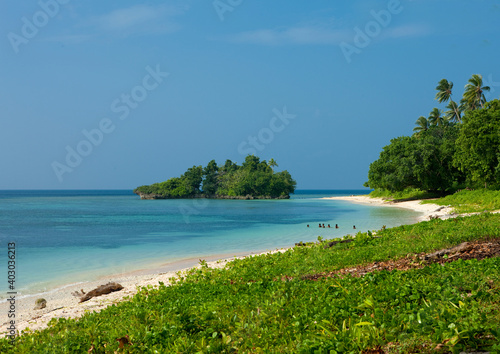 Beautiful deserted kaibola beach, Milne Bay Province, Trobriand Island, Papua New Guinea photo