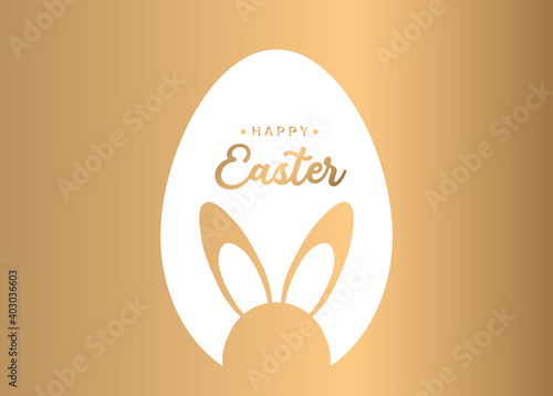 Happy Easter gold egg card. happy easter gold egg pattern. Happy easter bunny egg pattern.  Easter card. 