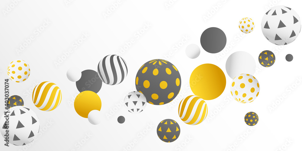 Abstract realistic 3D shapes background vector illustration