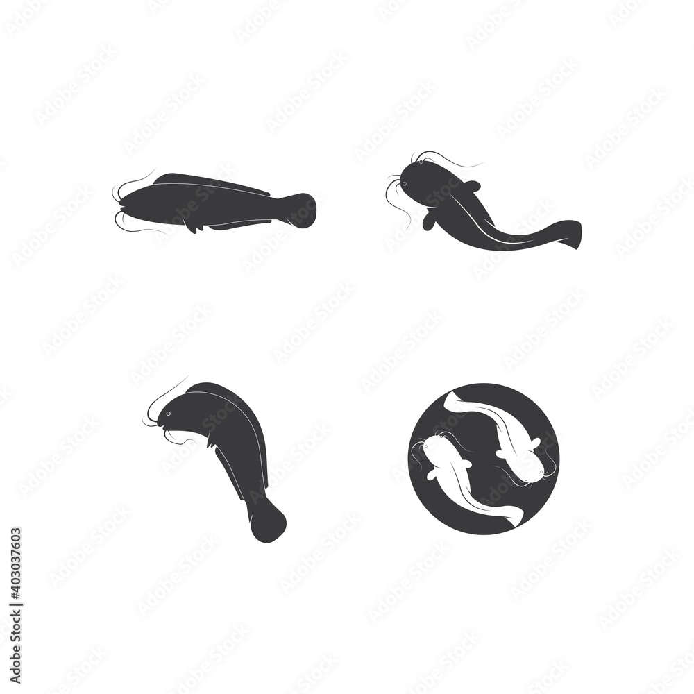 Catfish logo template vector icon Catfish logo template vector icon