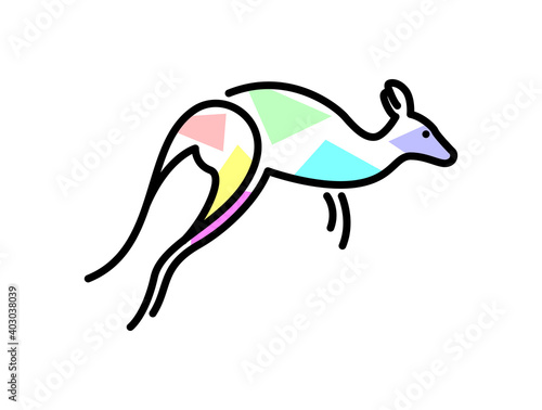 Vector kangaroo in filling shapes style