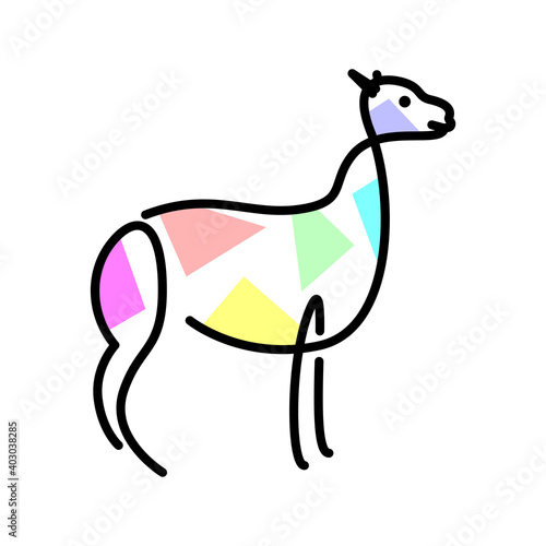 Vector alpaka in filling shapes style