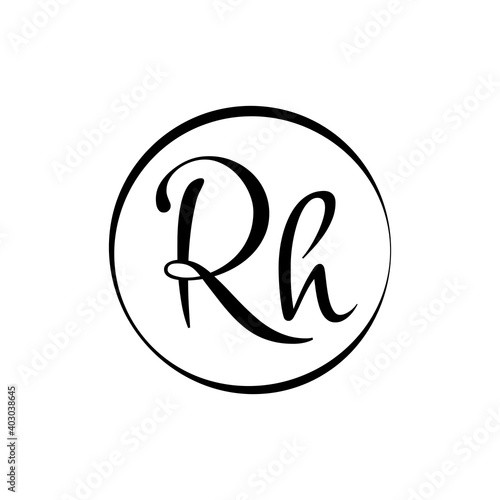 Initial rh letter Logo Design vector Template. Abstract Script Letter rh logo design.