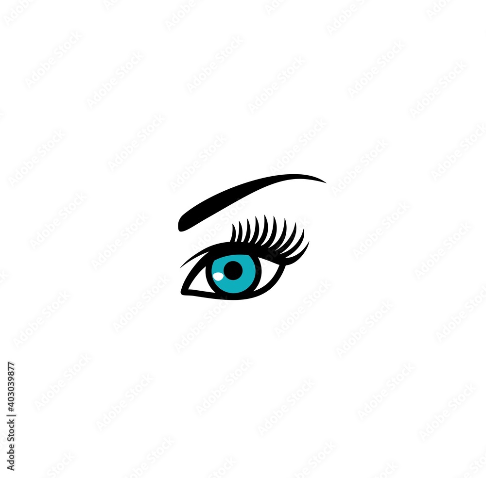 Beautiful make-up turquoise eye with eyebrow isolated on white background Beautiful make-up turquoise eye with eyebrow isolated on white background