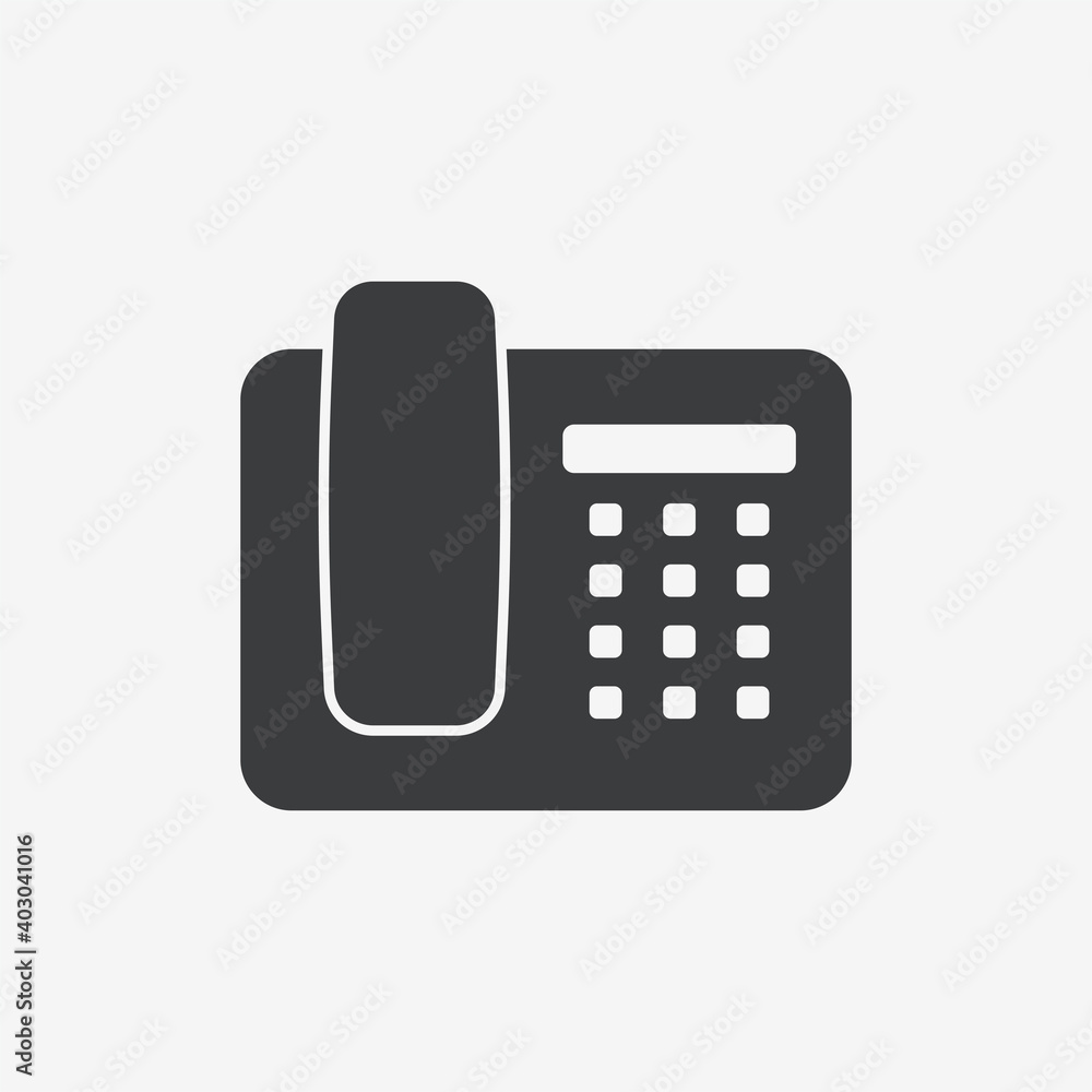 Telephone Flat Black Vector Icon Telephone Flat Black Vector Icon
