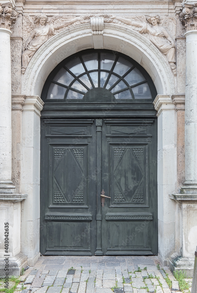 vintage wooden arched doors