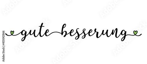 Handgeschriebene Phrase Gute Besserung als Logo. Lettering für Poster, Postkarte, Banner